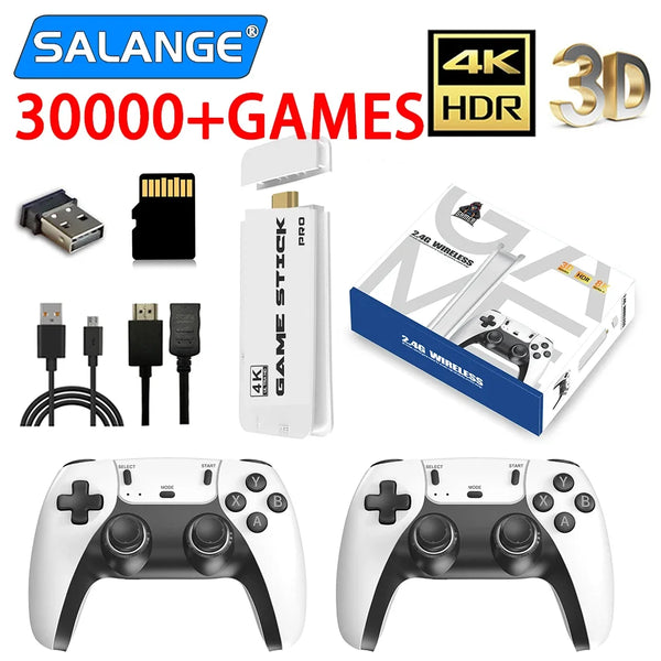 M15 4K Pro Game Stick 64G 30000+ Video Game Console 2.4G Double Wireless Controller 4K Retro Game TV Stick Retro Classic Games