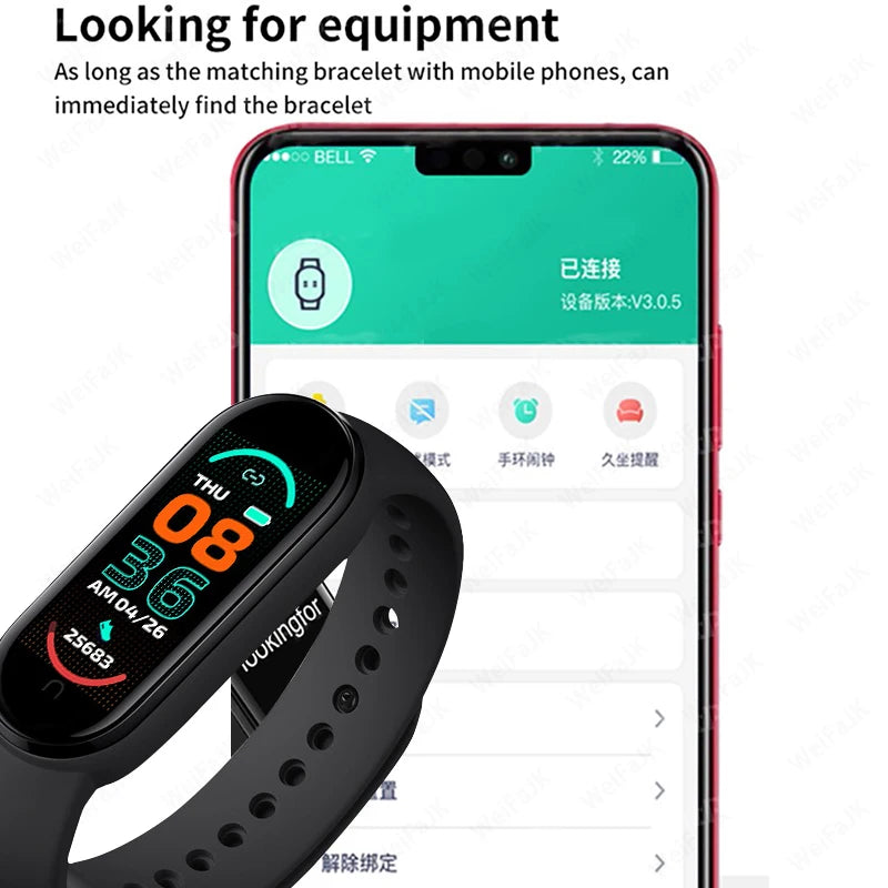 M6 Smart Watch Men Women Fitness Smart Bracelet Sports Band Heart Rate Blood Pressure Monitor Waterproof Multi-function Watches