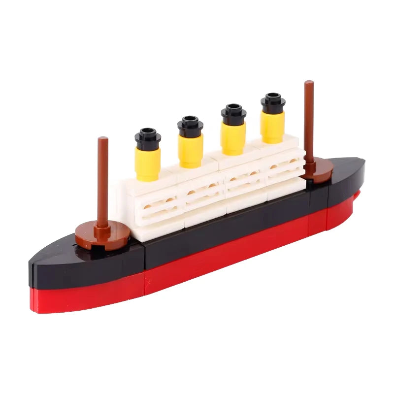 MOC Game Serie Building Blocks Racing Console Poker Board Game Mahjong Machine Yacht Submarine Steamship Sea Scene DIY Brick Toy