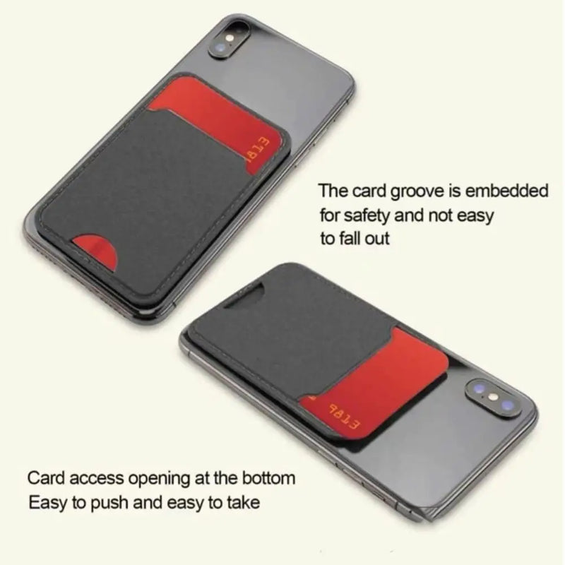 Universal Self-Adhesive Sticker Card Sleeves Phone Wallet Case Stick On ID Credit Card Holder Elastic Silicone Cellphone Pocket