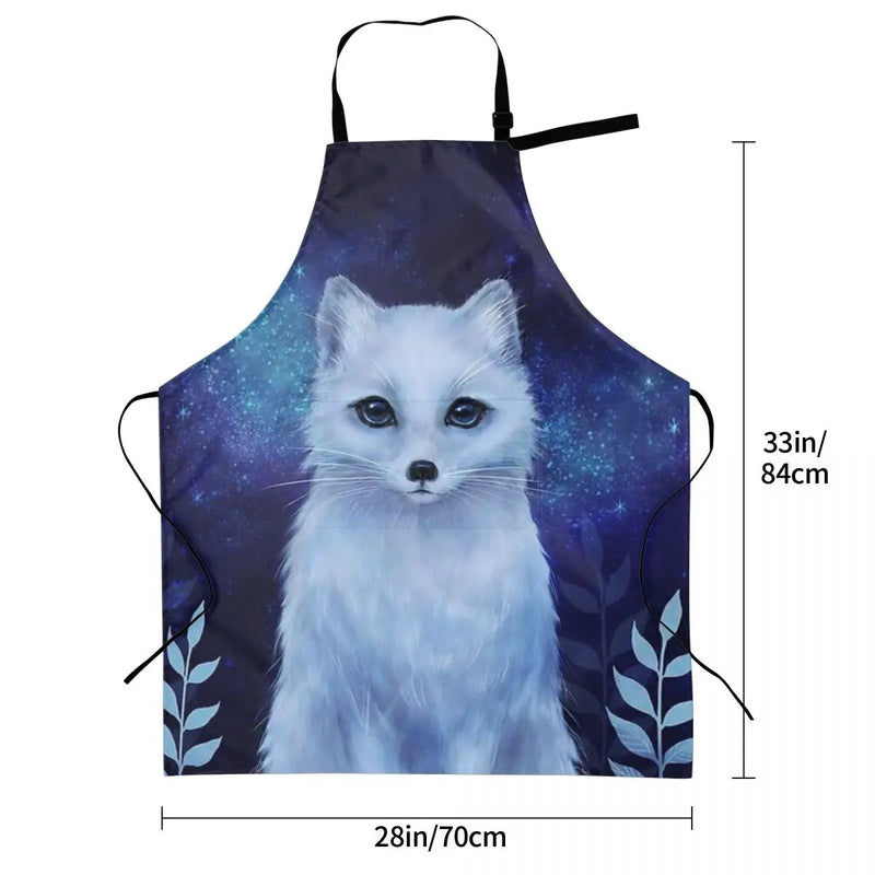 Winter Fox Waterproof Kitchen Apron For Women/Men With Pockets Work Restaurant Shop Waiter Work Uniform