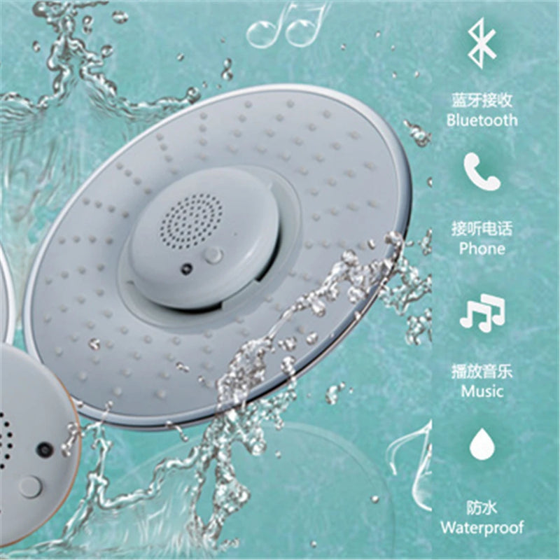 Bathroom Shower Sprayer with Bluetooth Phone Answering Speaker Waterproof Detachable Shower Head Holder with Wireless Music Play