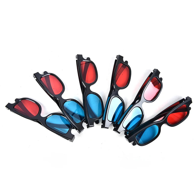 1pc High Quality Black Frame Red Blue Universal 3D Glasses For Dimensional Anaglyph Movie Game DVD Black 3D Glasses Plastic