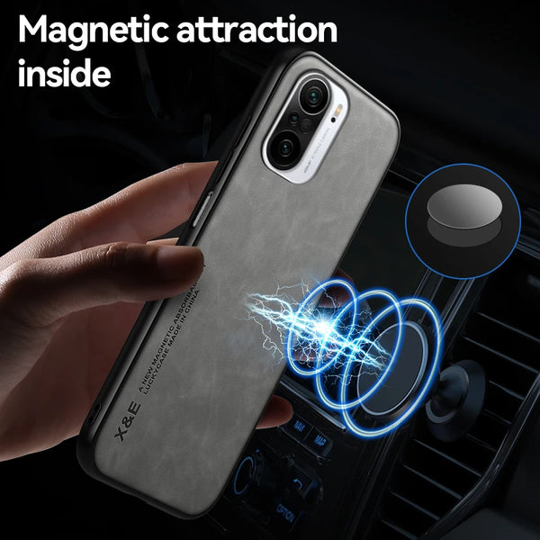 For Xiomi My11i 5G Case Soft PU Leather Silicone Phone Case For Xiaomi Mi 11i Mi11i 5G 2021 Car Magnetic Stand Holder Back Cover