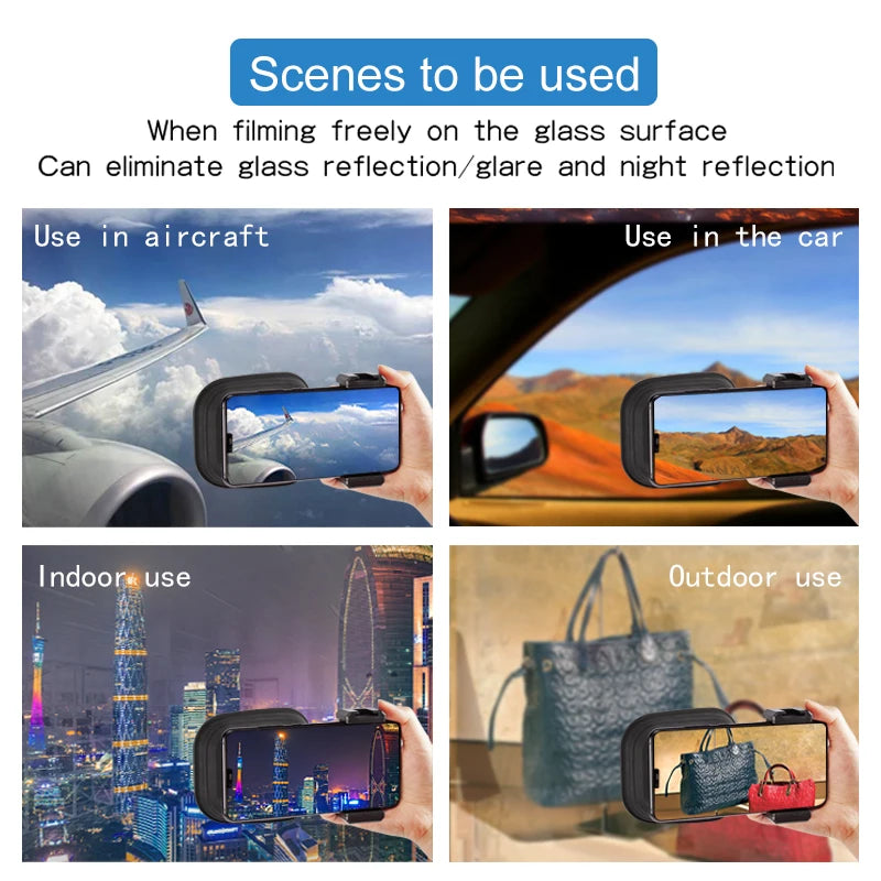 Universal Anti-Reflection Camera Lens Hood for iPhone 15/14 Samsung Android Phone Silicone Lens Hood for Photos Through Glass