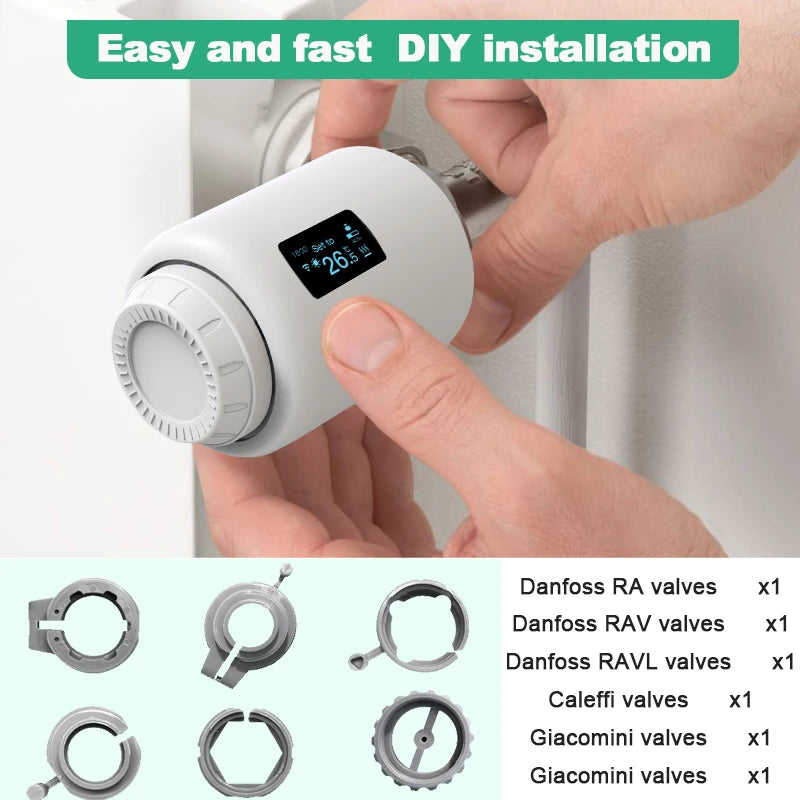 Zigbee 3.0 Smart Home Thermostat Tuya Wifi  Temperature Heater Radiator Valve  Programmable TRV Thermostatic Head Google Alexa