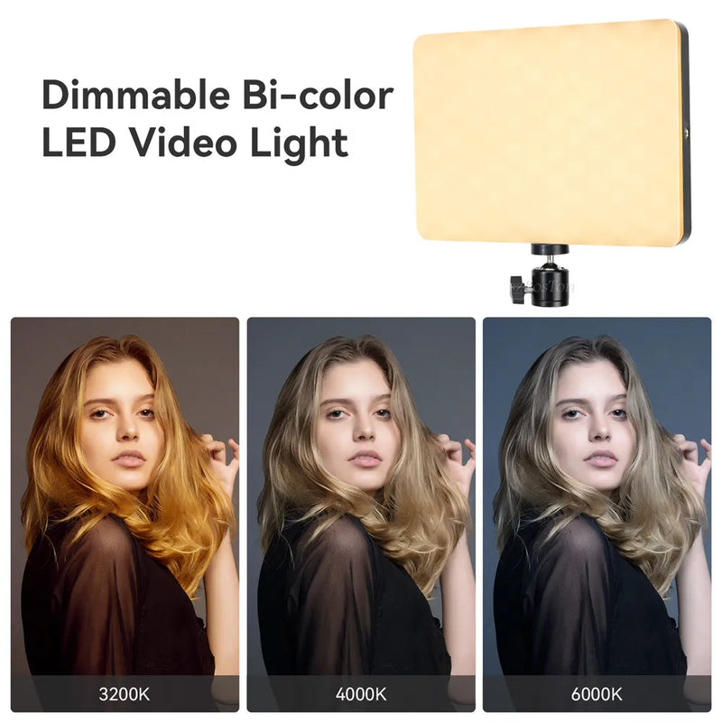 8/12 Inch LED Photography Video Light Panel Lighting Photo Studio Lamp Kit For Shoot Live Streaming Youbube With Tripod Stand