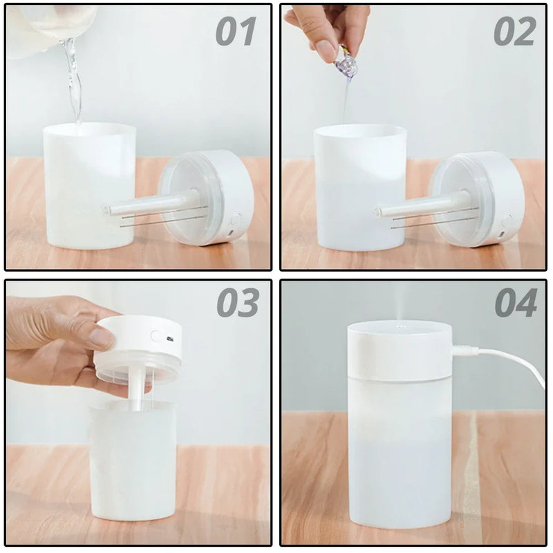 260ML Air Humidifier Ultrasonic Mini Aromatherapys LED Lamps for Home car atomizing Diffuser Sprayer USB Essential Oil Atomizer