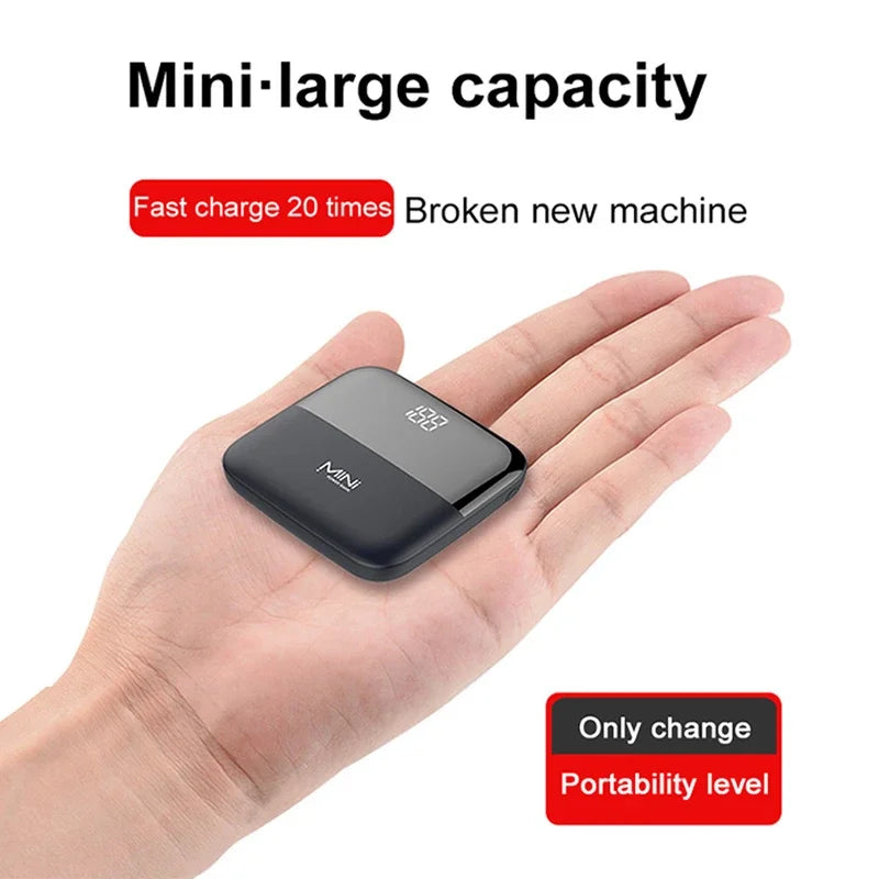 Super Mini Power Bank 20000mah Fast Charge Large Capacity Digital Display Power Banks Portable Charger Light Thin Powerbank New