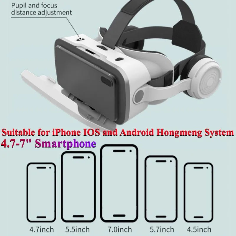 G15E VR Glasses IMAX 3D Movies Virtual Reality VR Glasses Google Cardboard Box VR Helmet for 4.7-7" Phone,Support Game Joystick