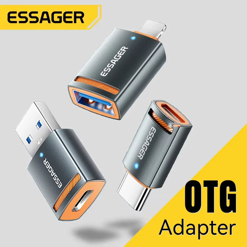 Essager USB3.0 OTG Adapter Type-C USB-A Micro Female to USB Micro iP Type-C Male Converter For Macbook Xiaomi iPhone OTG Adapter