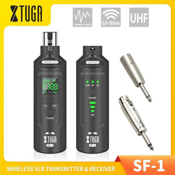 XTUGA SF-1 UHF Professional Microphone Wireless Converter XLR Rechargeable Transmitter Receiver For Dynamic/Condenser Microphone