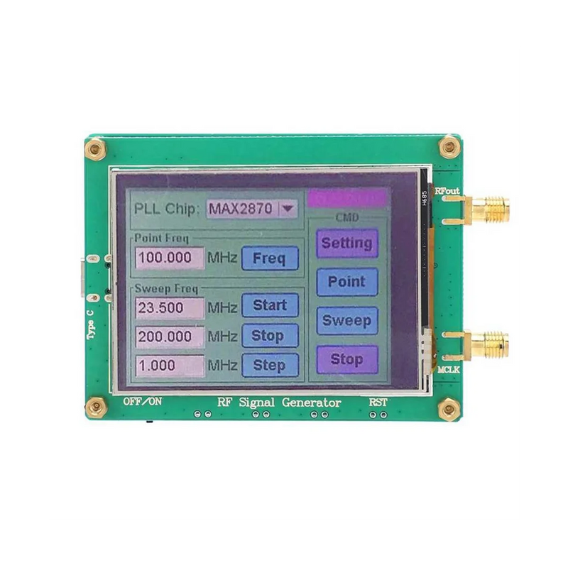 MAX2870 23.5MHz-6000MHz RF Signal Source Generator Module High Stability Low Noise LCD Display Signal Sensor Meter