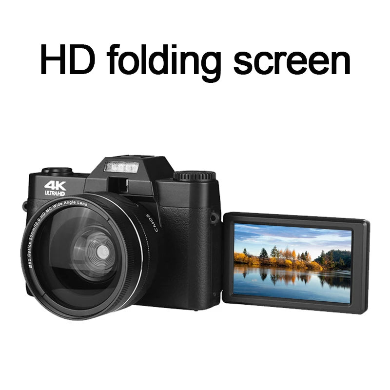 4K HD 48MP Retro Digital Camera 4K HD Professional Digital Camera WIFI Webcam Wide Angle 16X Digital Zoom Camcorder flip screen