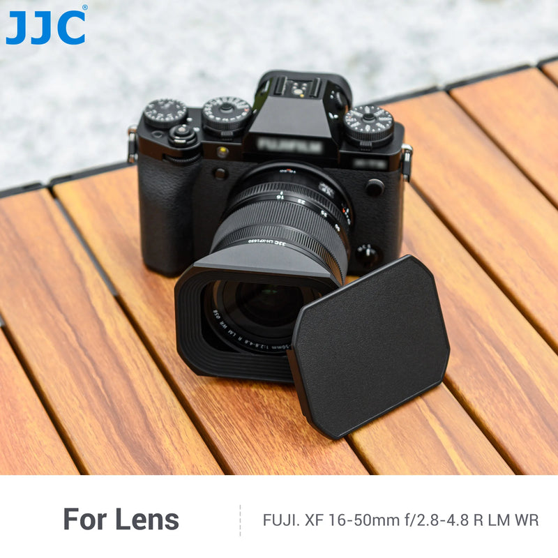 JJC Lens Hood Metal Square Bayonet for Fujinon Fuji XF16-50mm F2.8-4.8 R LM WR Lens Lens Hood Shade With Lens Hood Cap