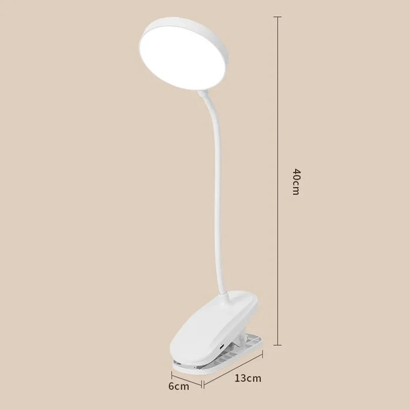 USB Rechargeable Table Lamp With Can Clip Can Stand  Reading Book Night Light LED Desk Lamps 3 Modes Dimming Eye Protection