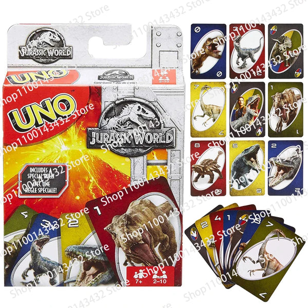 Jurassic Park UNO Board Game Anime Cartoon Kawaii Figure Pattern Family Funny Entertainment Uno Cards Games Christmas Gifts