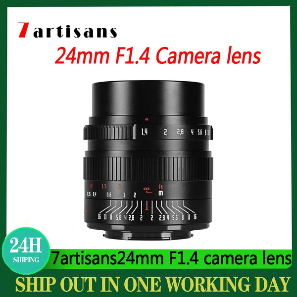 7artisans 24mm F1.4 APS-C Camera Lens Manual Focus Prime Lens For Sony E Fuji XF Nikon Z Canon RF/EOS-M M43 Mount Camera