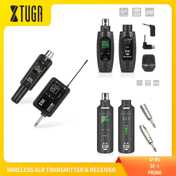 XTUGA Mini UHF Professional Microphone Wireless Converter XLR Rechargeable Transmitter Receiver For Dynamic/Condenser Microphone