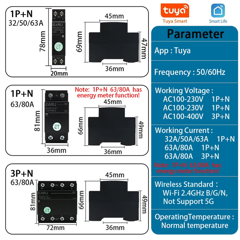 WIFI Circuit Breaker Smart Time Timer Breaker Relay Switch Voice Remote Control by Tuya eWeLink APP Smart House Alexa Google Hom