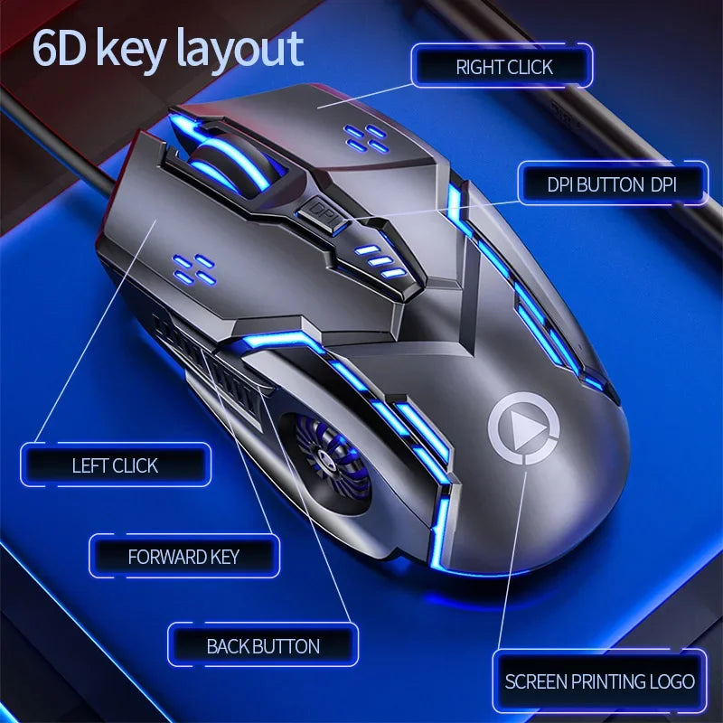 Original G5 Wired Mouse BackLight High Sensitivity 6 Keys Macro Programming Gaming Mechanical Mouse For Game Computer Tablet PC