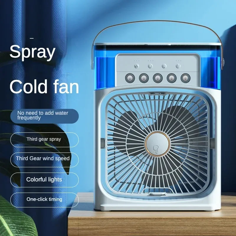 Mini Air Conditioner Air Conditioner Humidifier Portable Fan USB Led Bedroom Living Room Office Desk Reservoir 600ml Handle