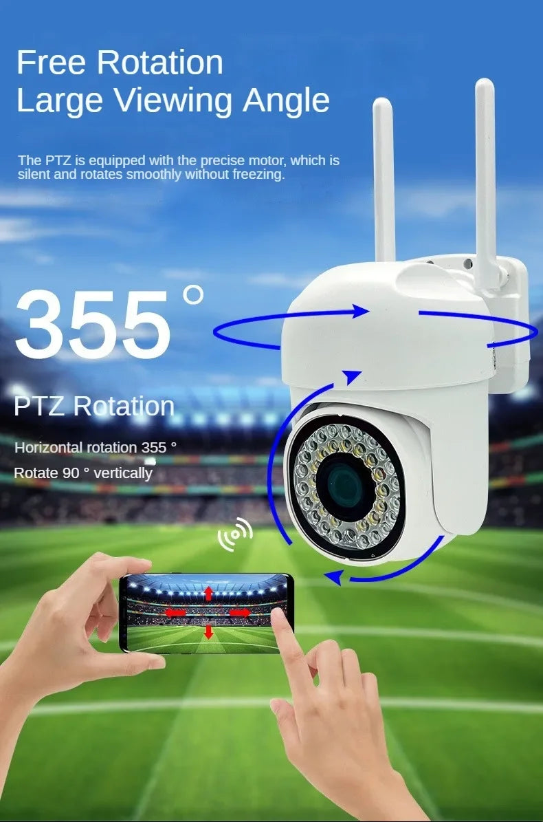 True HD 5G Outdoor Wireless Waterproof PTZ Surveillance IP Camera Panoramic Night Vision Mobile Phone Remote Wifi Camera