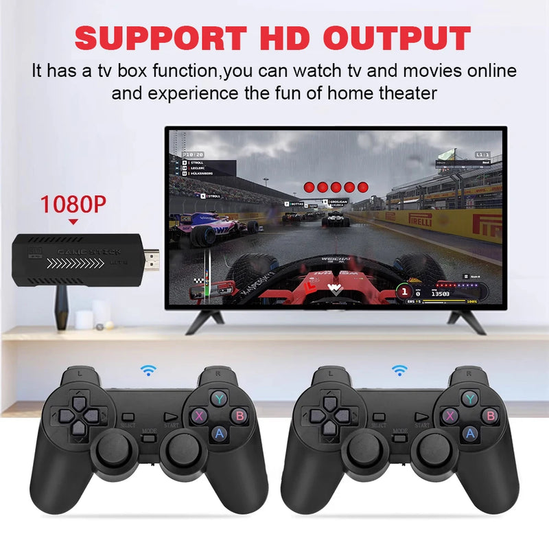 GD10 x2 4K Game Stick 3D 32G 64G 128G Video Game Consoles Wireless Gamepad HD 60fps 40000 Games Emuelec4.3 System FC Gamebox