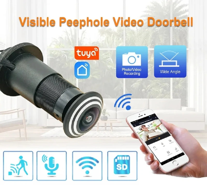 Tuya Smart Life Video Peephole Wifi Camera Motion Detection Door Viewer Wireless Video Door Eye Camera Home Security Protection