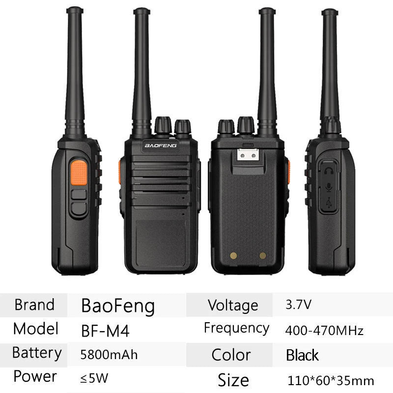 BF M4 Long standby time Walkie Talkie Ham Two Way Radio Comunicador Transceiver Baofeng walkie talkie long range for Camping