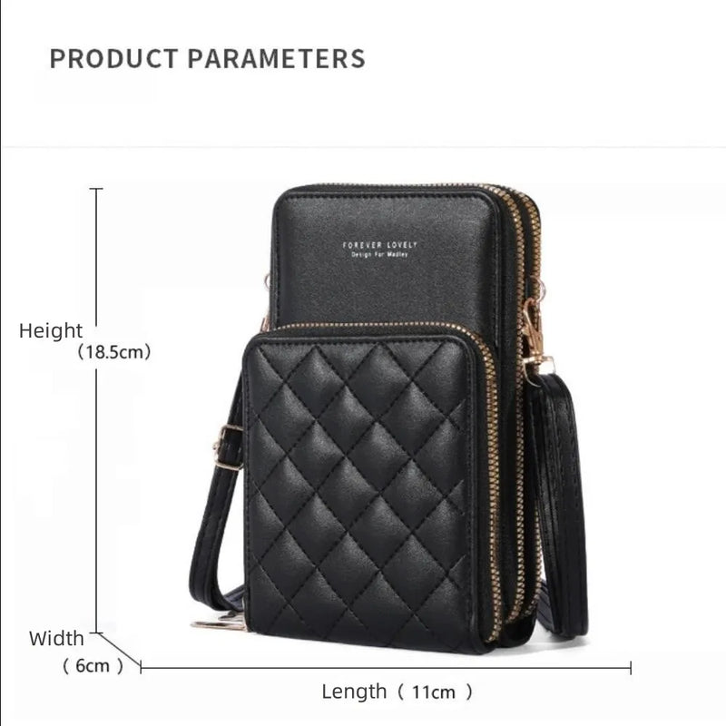 Pu Luxury Handbags Womens Bags For Woman 2023 Double Zipper Women'S Crossbody Bags Purse Clutch Phone Wallet Shoulder Bag