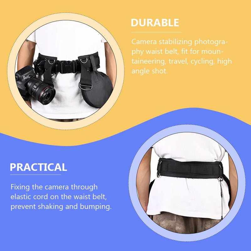 Utility Belt Camera Waist Belt Adjustable Multi- Function Photography Belt Stretch Belt Design Unloading for the Accessories