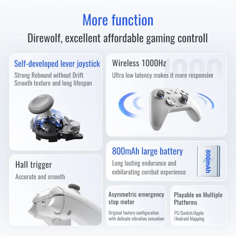 Flydigi Direwolf 3 Wireless Gaming Controller Support PC NINTENDO SWITCH Android iOS Mobile Phone Self-develped lever joystick