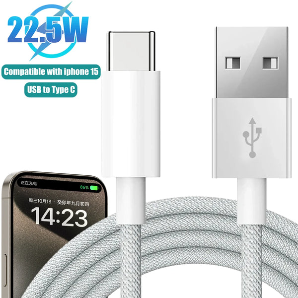 Type C Mobile Phone Cables Super Quick Charging USB A To USB C Cellphone High-speed Wire Cord for Apple Carplay IPhone 15