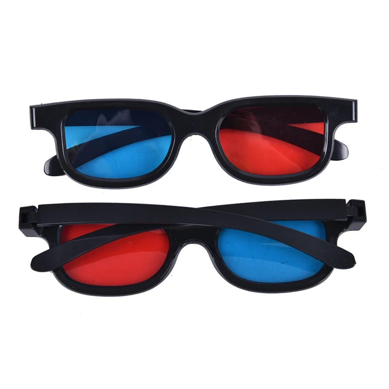 1pc High Quality Black Frame Red Blue Universal 3D Glasses For Dimensional Anaglyph Movie Game DVD Black 3D Glasses Plastic