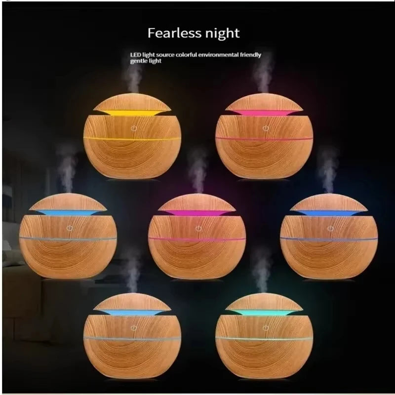 Xiaomi USB Ultrasonic Cool Mist Sprayer Essential Oil Fragrance Mini Home Wood Grain Air Humidifier Electric Air Aroma Diffuser