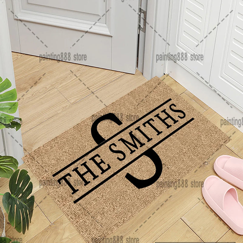 Front Door Mat Custom Doormat Home Decoration Carpet Entrance Personalised Doormat With Name Rug Housewarming Gift