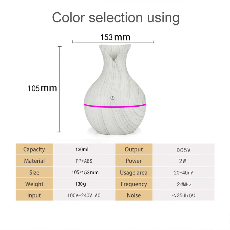 200ml Essential Oil Diffuser Air Humidifier USB Mist Maker Mini Humidificador with Colorful Light for home car Water Sprayer