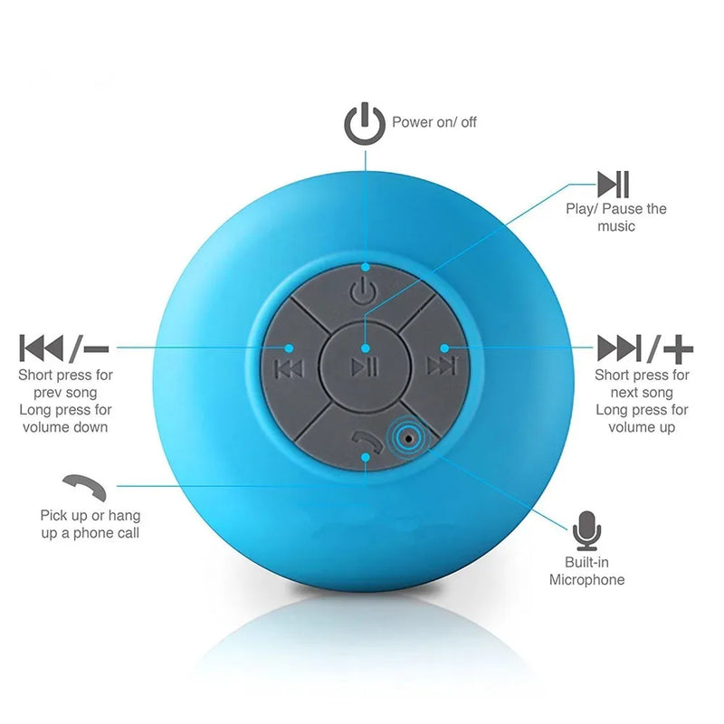 large suction cup mini portable speaker outdoor sports stereo speaker Bathroom waterproof wireless Bluetooth speaker