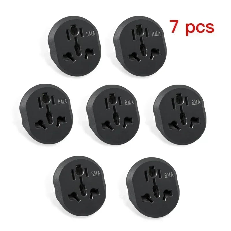 3/5/7 PCS EU Plug Adapter Universal 16A EU Converter 2 Round Pin Socket AU UK CN US To EU Wall Socket AC 250V Travel Adapter