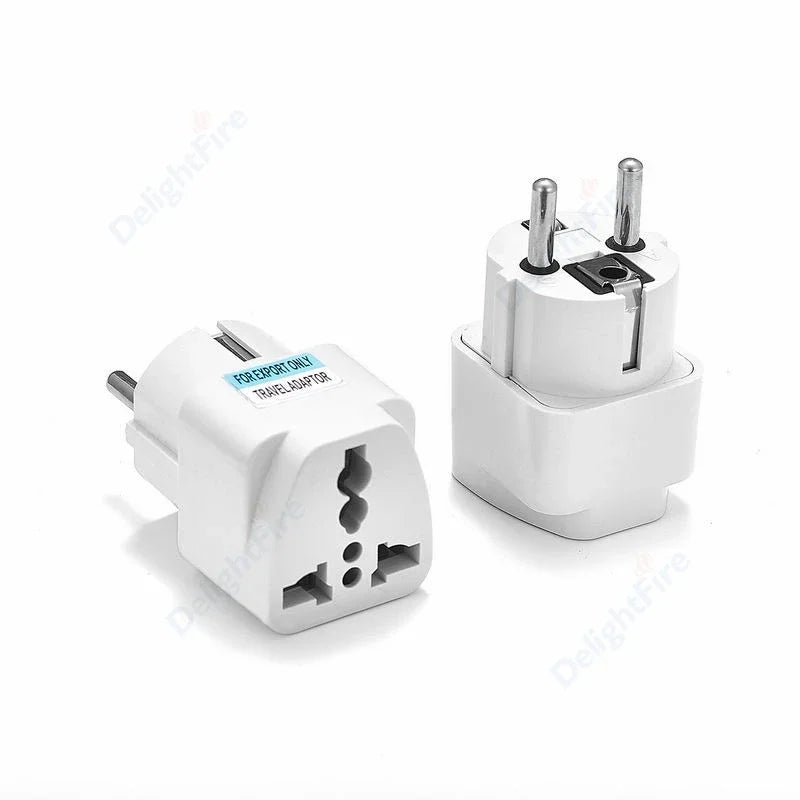 EU Plug Adapter CN American US To EU Euro European Korea Russia FR Universal Travel Adapter 2Pin AC Converter Power Adaptor