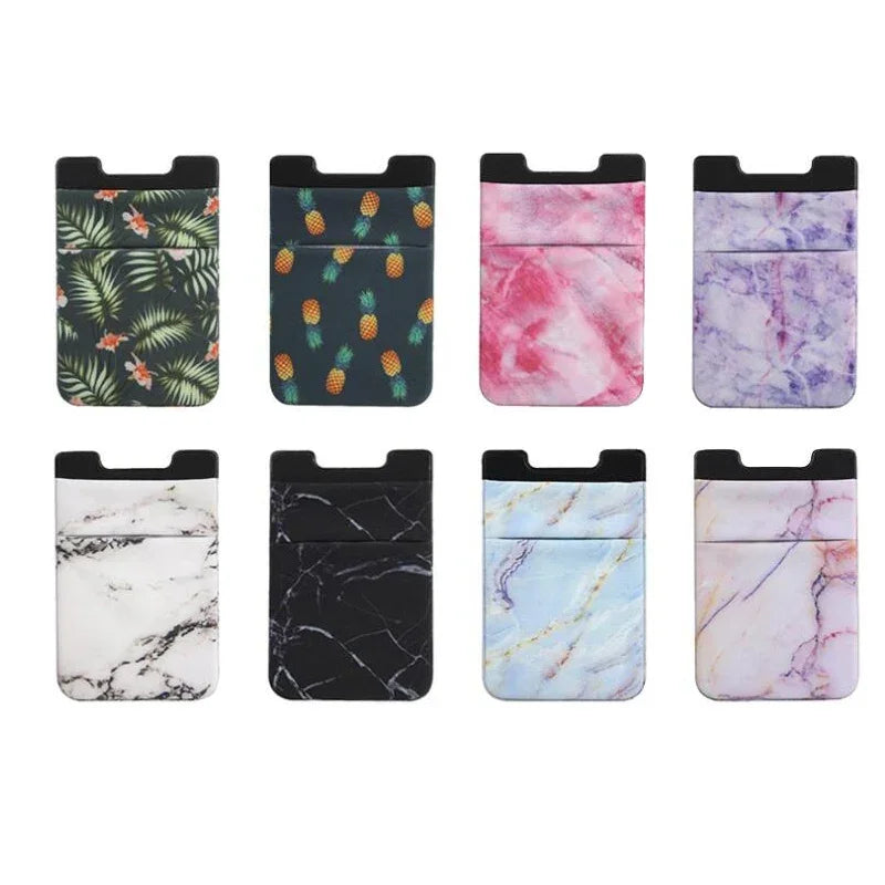 Women Men Fashion Elastic Cloth Cell Phone Card Holder Mobile Phone Wallet Case Credit ID Card Holder Adhesive Sticker Pocket