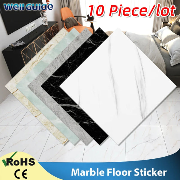 Thick Self Adhesive Tiles Floor Stickers Marble Bathroom Ground Wallpapers PVC Bedroom Furniture Wall Sticker Room Decor Modern