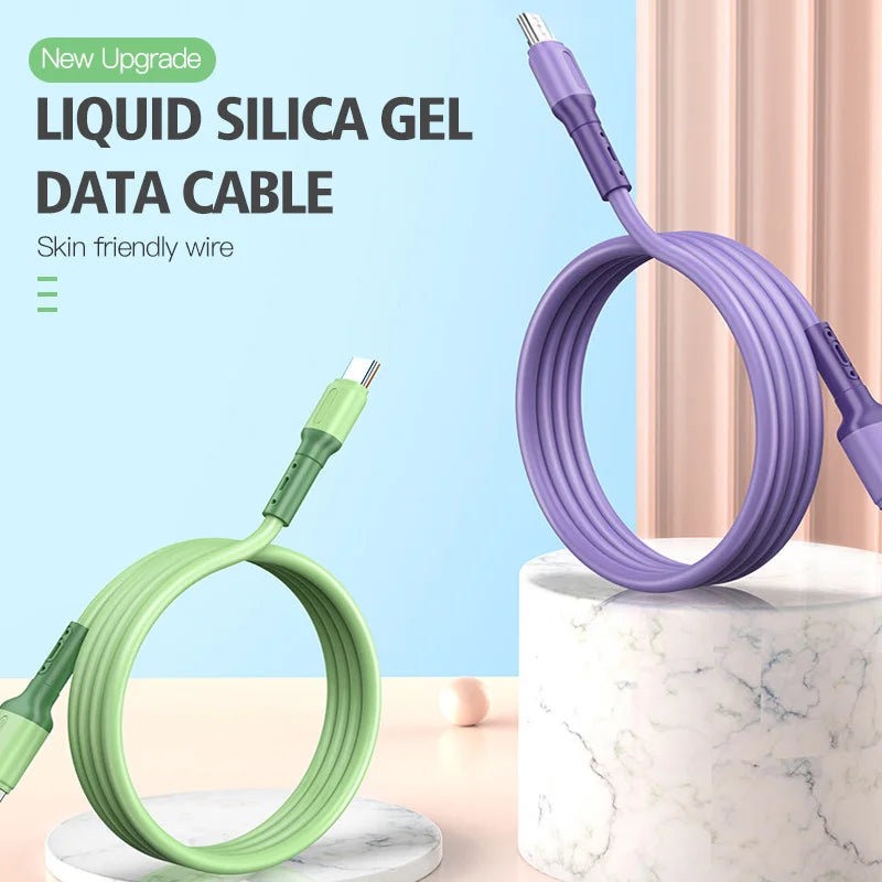 Micro USB Cable 3A Fast Charging Liquid Soft Silicone Cable For Samsung S6 Xiaomi Huawei Android Mobile Phone Data Cord