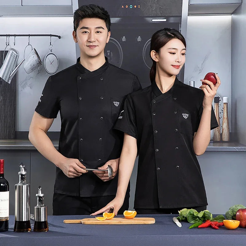 Men Women Chef Uniform Catering Restaurant Chef Jacket Cooking Workwear Coffee Shop Waiter Uniform