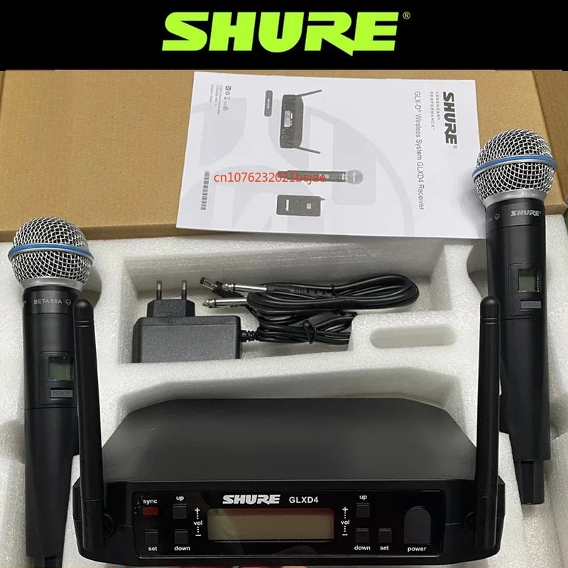 Shure GLXD 4 BETA 58A Wireless Microphone Set 2 Handheld Microphones Dynamic Professional Handheld Party Stage Karaoke640-690MHZ