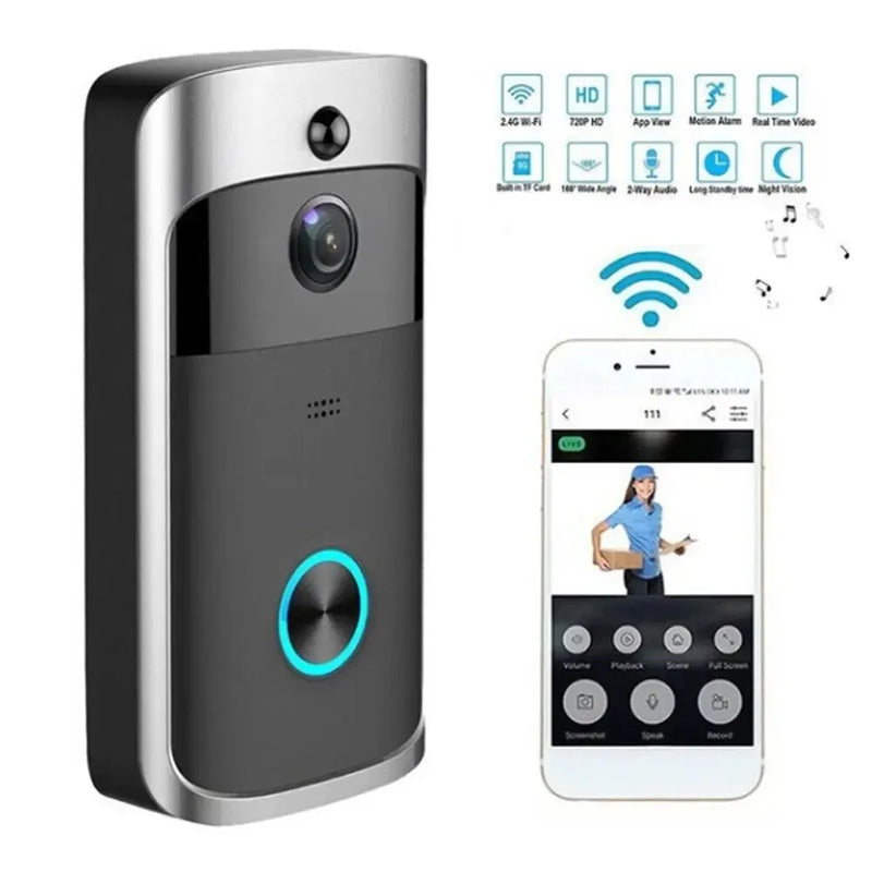 720P Tuya Doorbell Camera WiFi Smart Home Video Door Bell Wireless 2-Way Audio PIR Motion Detection Security Home Doorbell