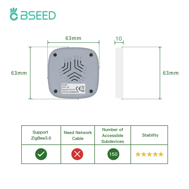 BSEED Tuya Zigbee Smart Gateway Hub Wireless Home Bridge Wifi Switch Remote Controller Work With Smart Life Alexa Google Home