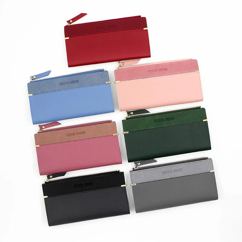 Fashion Women Wallet Long Korean Style Brand Women Purse Zipper Ladies Phone Wallet Two Fold Female Coin Purse Card Holders