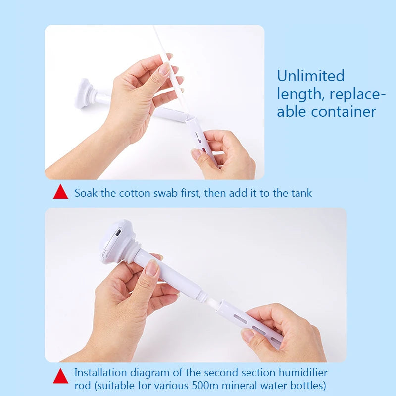 Mini Mineral Water Humidifier Portable Intelligent Humidifiers USB Nano Spray Desktop Air Humidification Stick Car Home Office